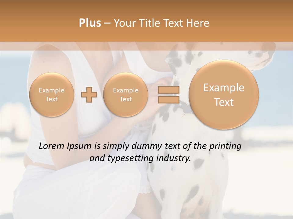 A Woman Holding A Child And A Dalmatian Dog PowerPoint Template