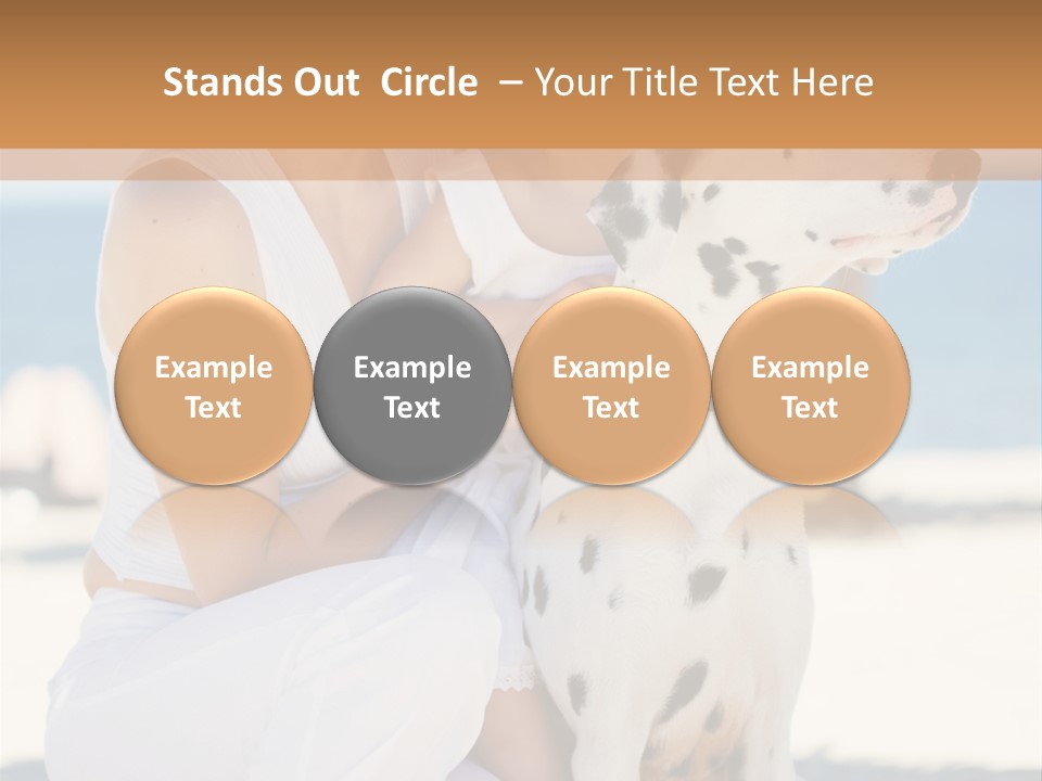 A Woman Holding A Child And A Dalmatian Dog PowerPoint Template