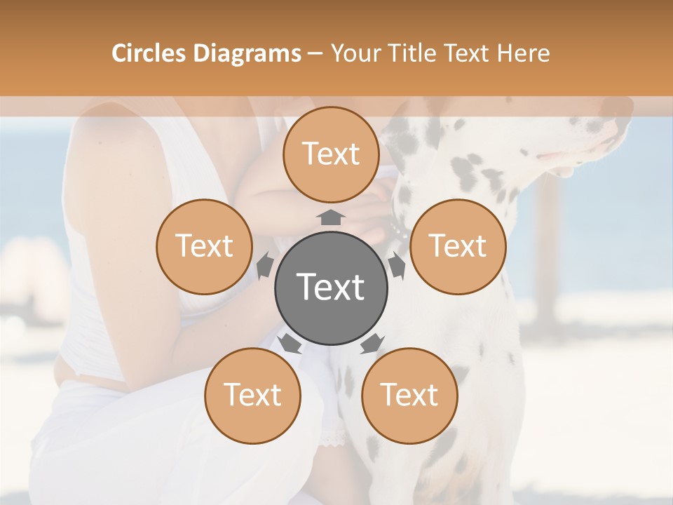 A Woman Holding A Child And A Dalmatian Dog PowerPoint Template