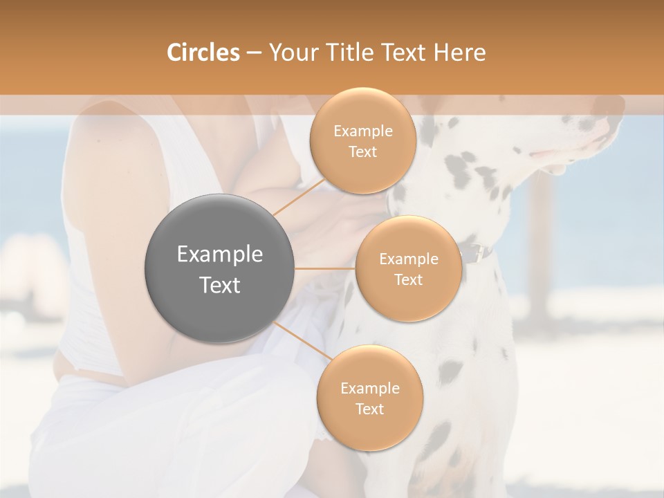 A Woman Holding A Child And A Dalmatian Dog PowerPoint Template