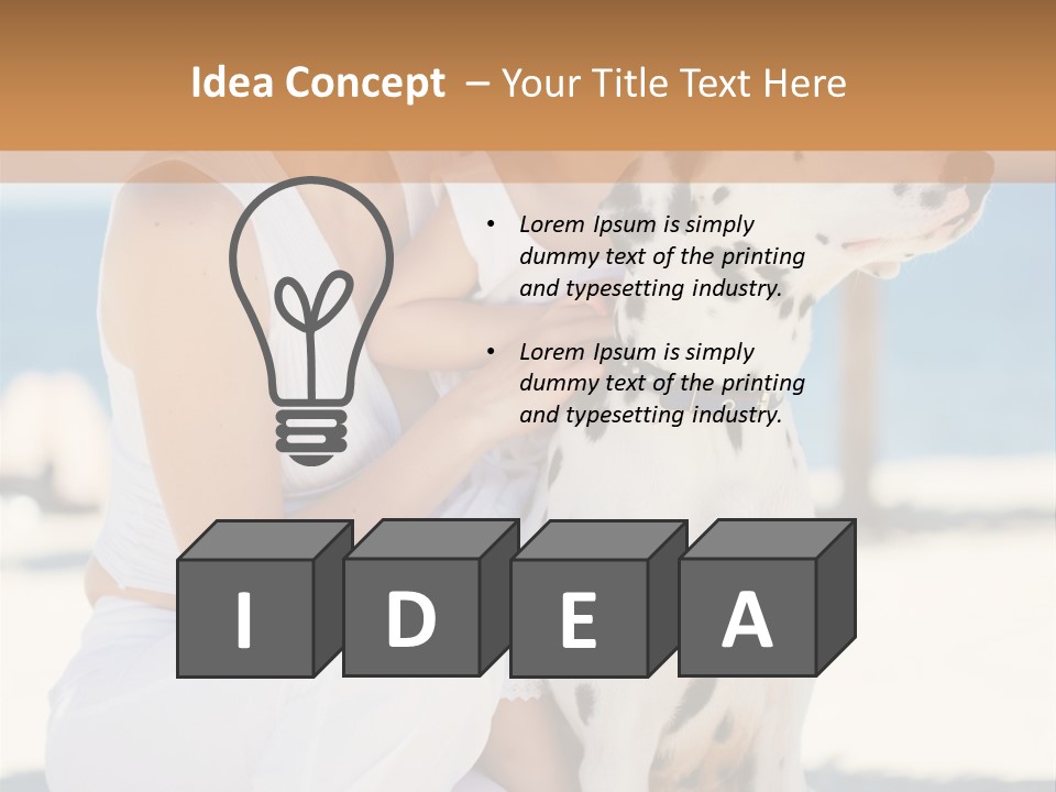 A Woman Holding A Child And A Dalmatian Dog PowerPoint Template