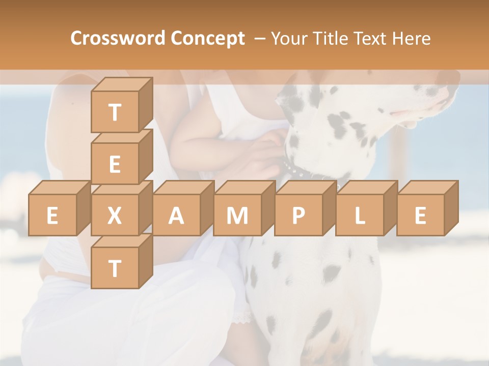 A Woman Holding A Child And A Dalmatian Dog PowerPoint Template