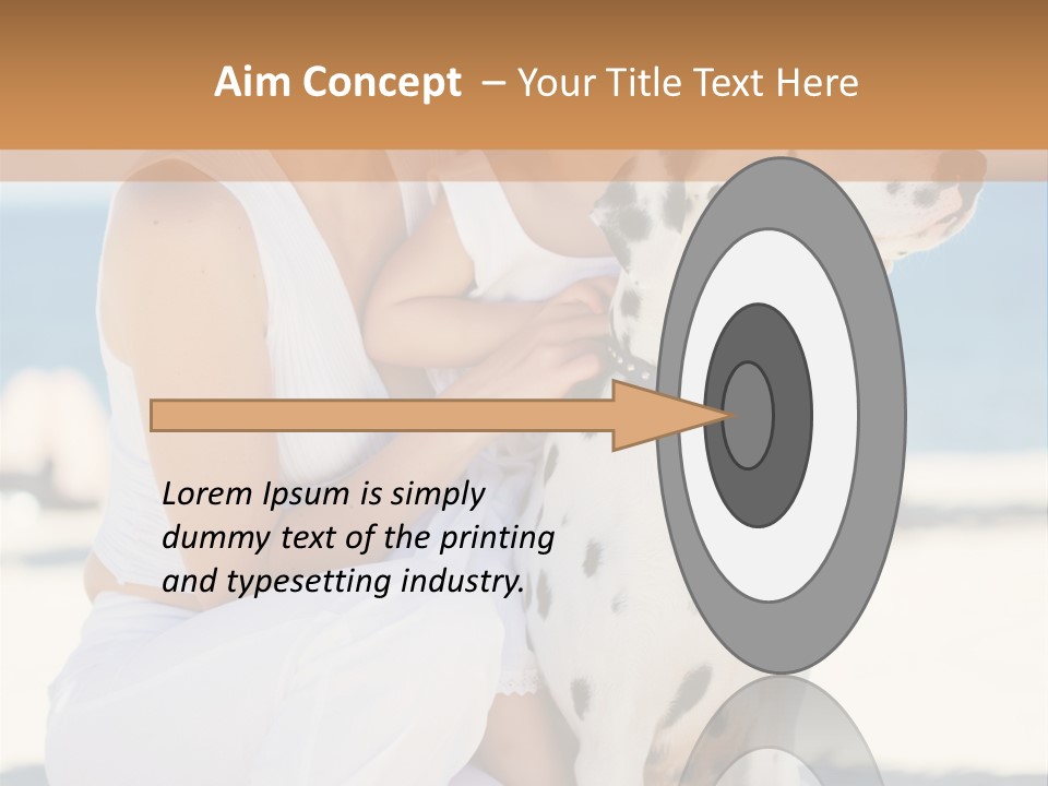 A Woman Holding A Child And A Dalmatian Dog PowerPoint Template