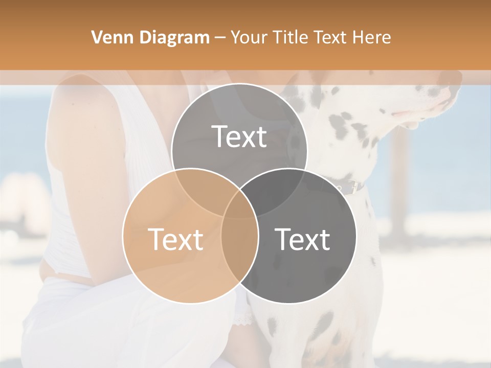 A Woman Holding A Child And A Dalmatian Dog PowerPoint Template