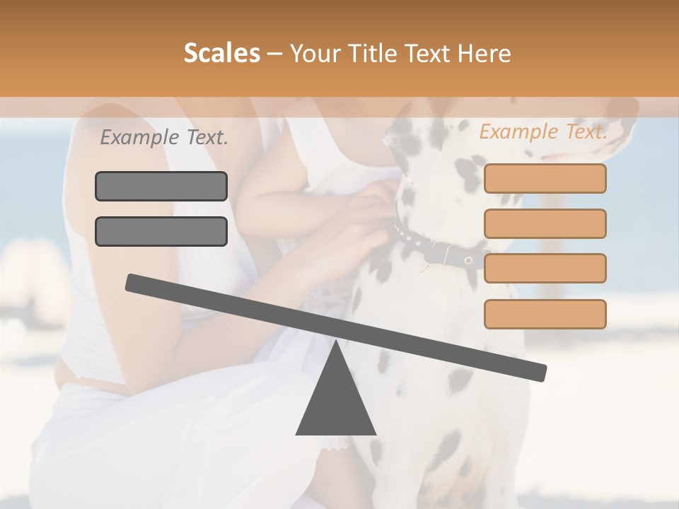 A Woman Holding A Child And A Dalmatian Dog PowerPoint Template