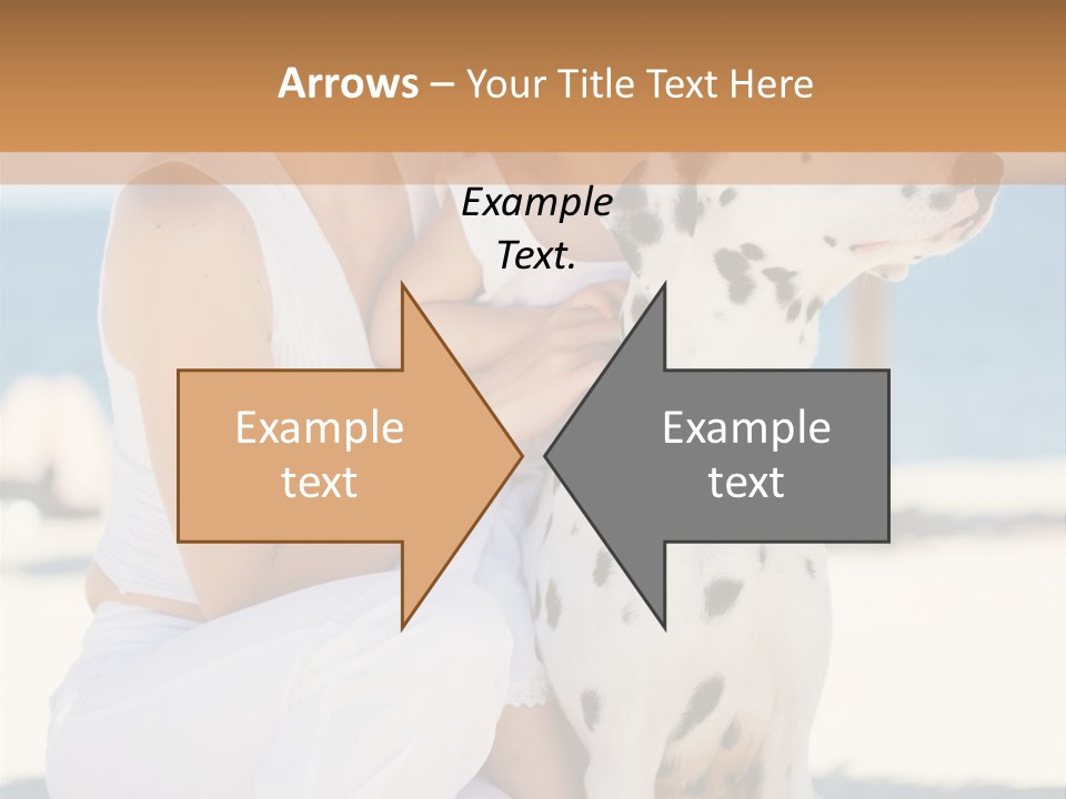 A Woman Holding A Child And A Dalmatian Dog PowerPoint Template