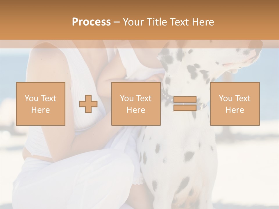 A Woman Holding A Child And A Dalmatian Dog PowerPoint Template