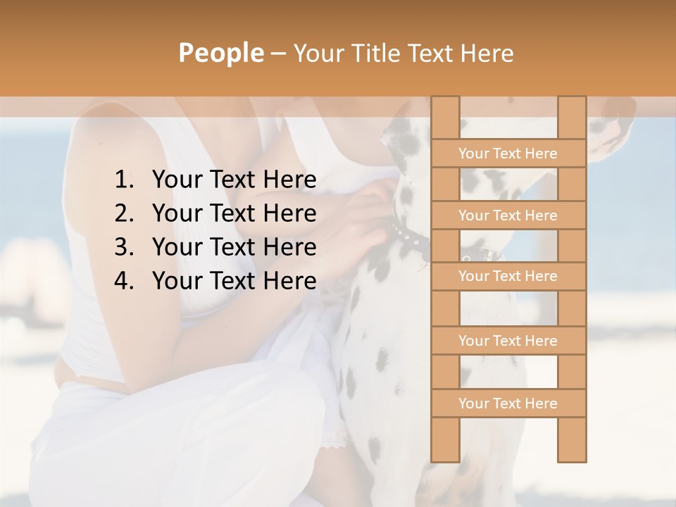 A Woman Holding A Child And A Dalmatian Dog PowerPoint Template