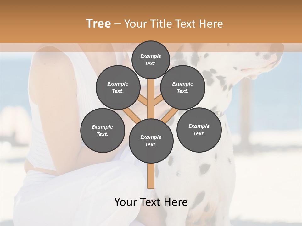 A Woman Holding A Child And A Dalmatian Dog PowerPoint Template