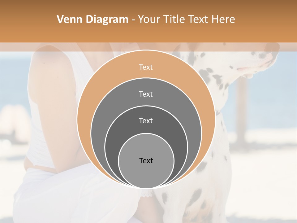 A Woman Holding A Child And A Dalmatian Dog PowerPoint Template