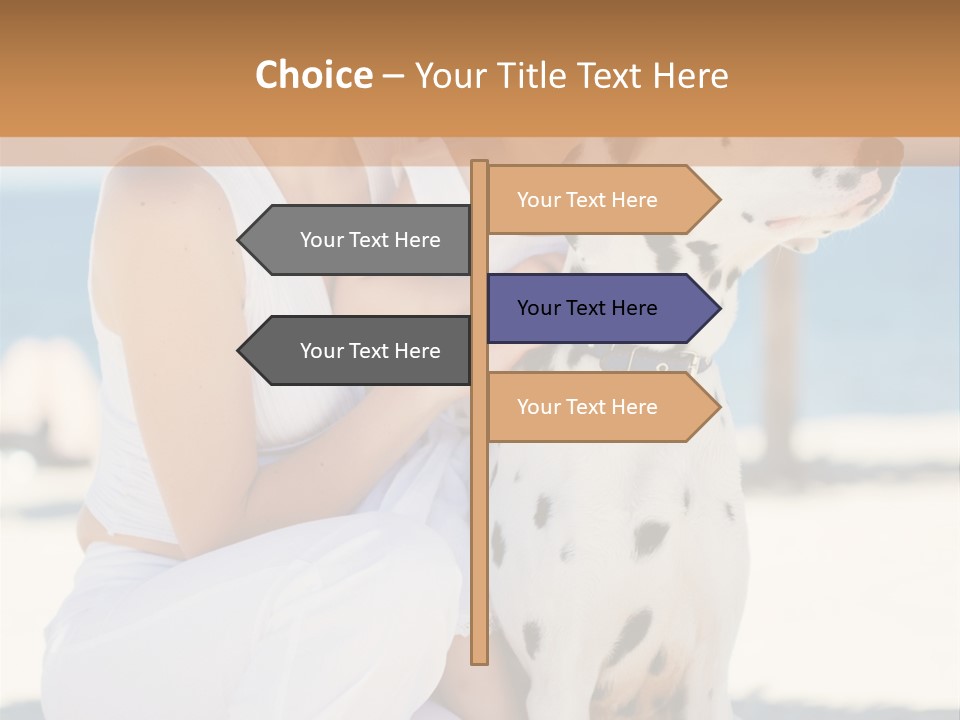 A Woman Holding A Child And A Dalmatian Dog PowerPoint Template