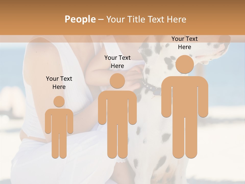 A Woman Holding A Child And A Dalmatian Dog PowerPoint Template