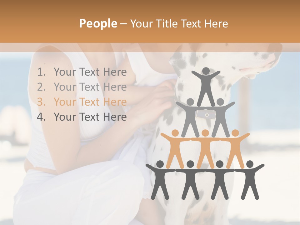 A Woman Holding A Child And A Dalmatian Dog PowerPoint Template