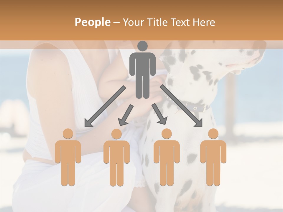 A Woman Holding A Child And A Dalmatian Dog PowerPoint Template