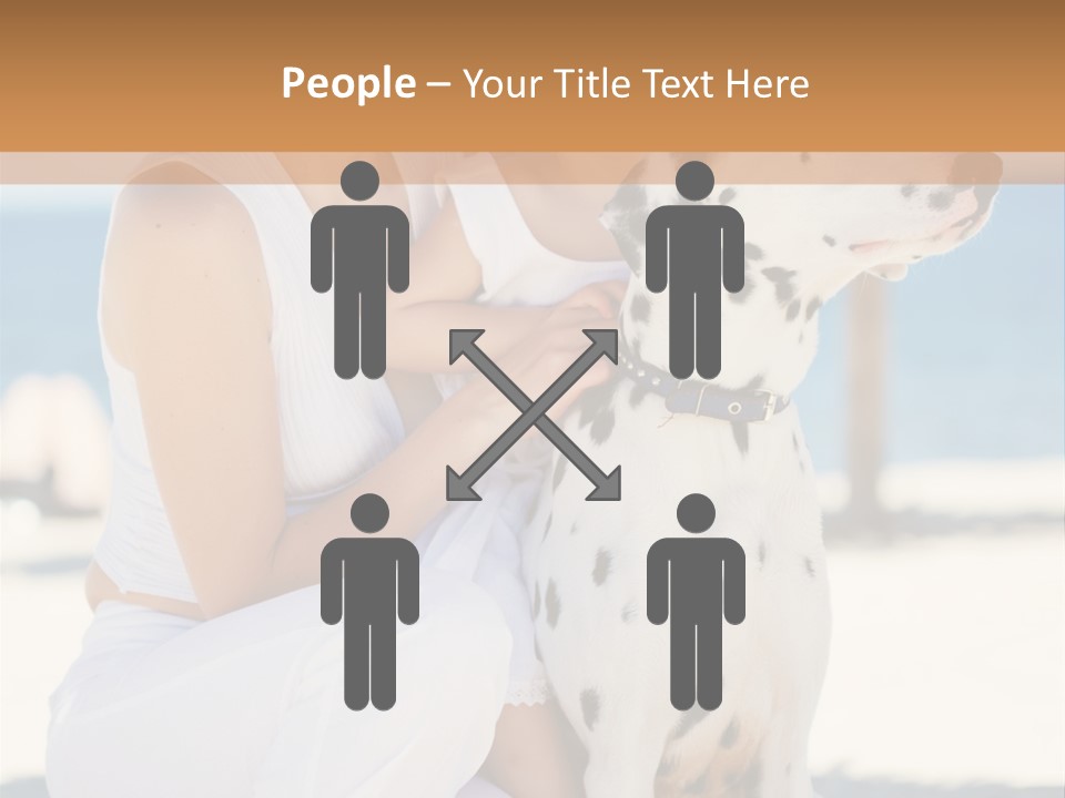 A Woman Holding A Child And A Dalmatian Dog PowerPoint Template