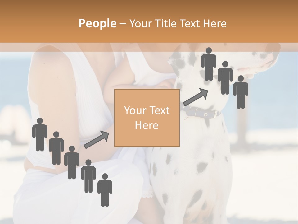 A Woman Holding A Child And A Dalmatian Dog PowerPoint Template