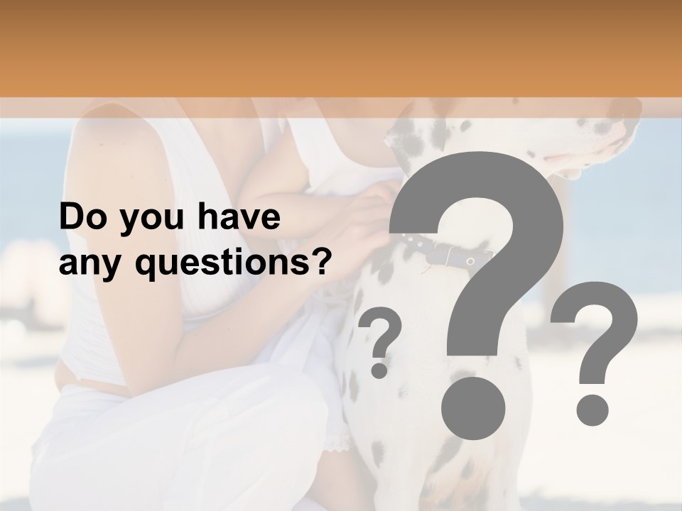 A Woman Holding A Child And A Dalmatian Dog PowerPoint Template