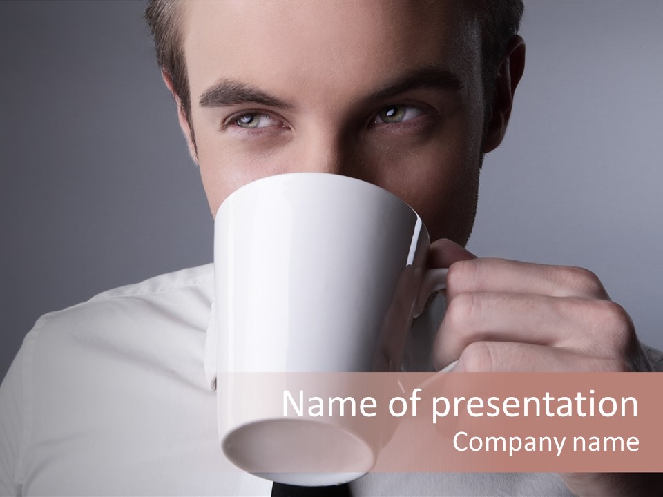 Looking Mug Elegance PowerPoint Template