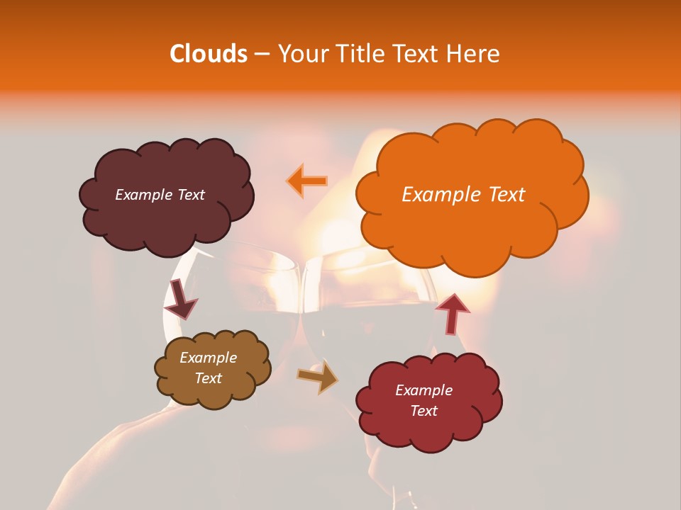 Two Glasses Of Wine Being Toasted By A Person PowerPoint Template