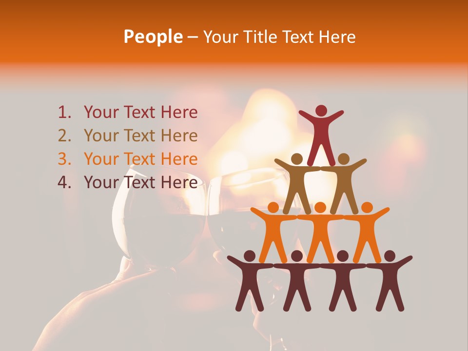 Two Glasses Of Wine Being Toasted By A Person PowerPoint Template