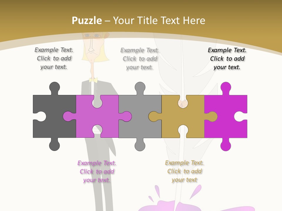 A Man In A Suit Holding A Feather Powerpoint Presentation PowerPoint Template