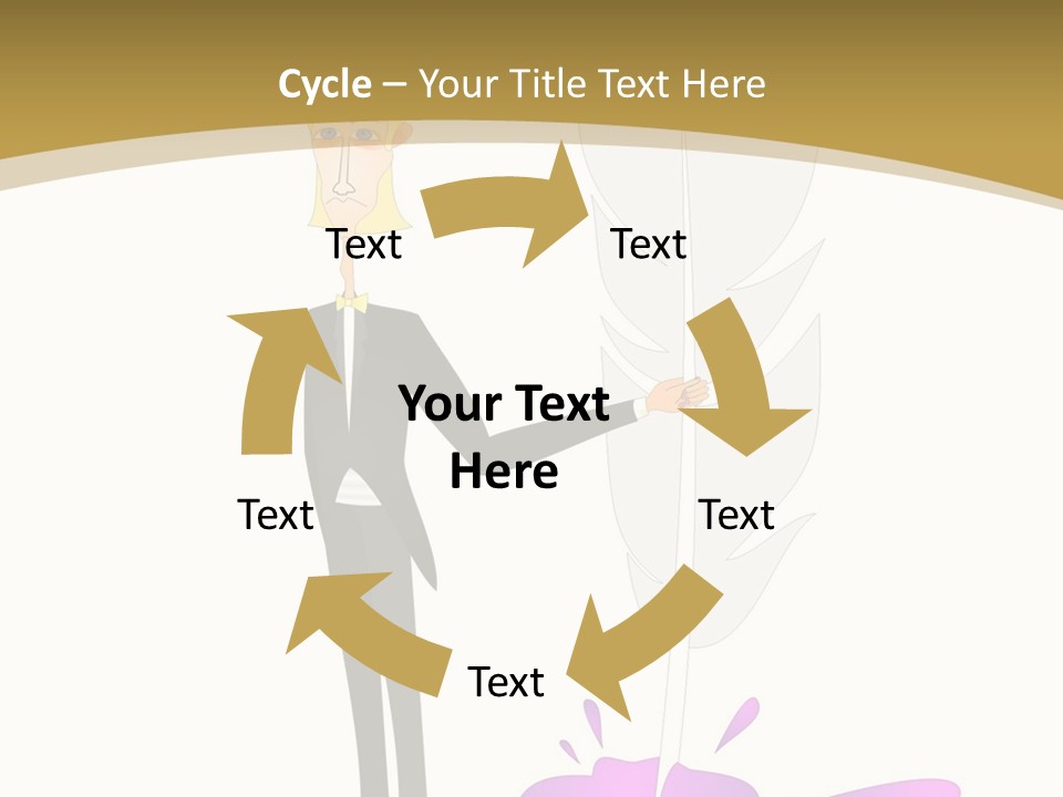 A Man In A Suit Holding A Feather Powerpoint Presentation PowerPoint Template