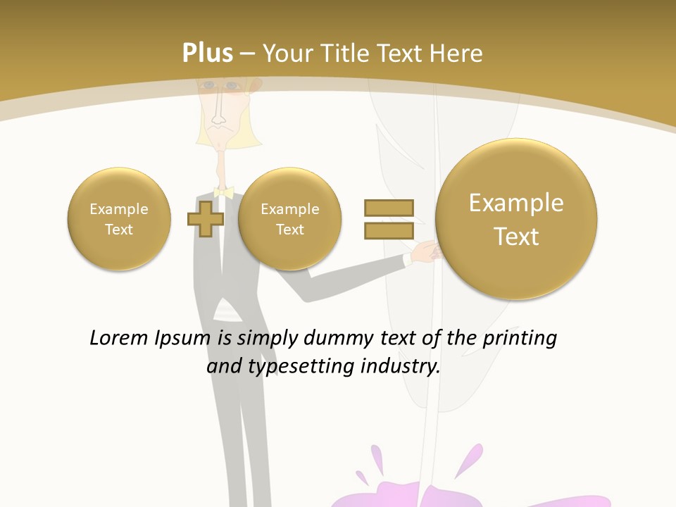 A Man In A Suit Holding A Feather Powerpoint Presentation PowerPoint Template