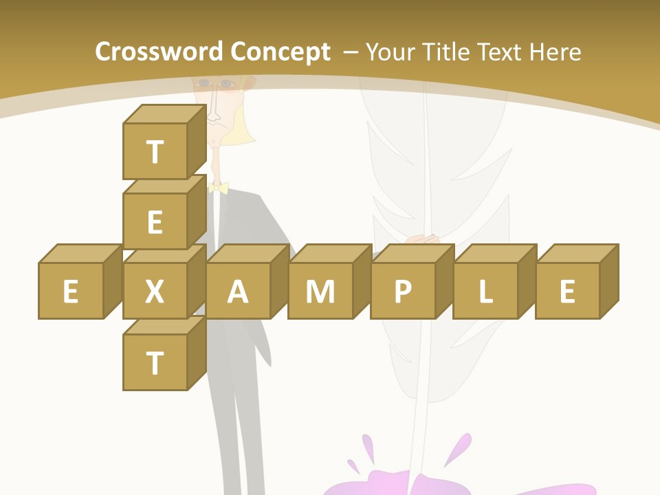 A Man In A Suit Holding A Feather Powerpoint Presentation PowerPoint Template