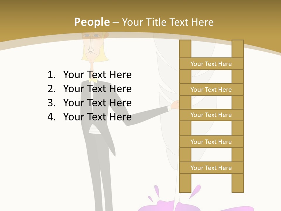 A Man In A Suit Holding A Feather Powerpoint Presentation PowerPoint Template