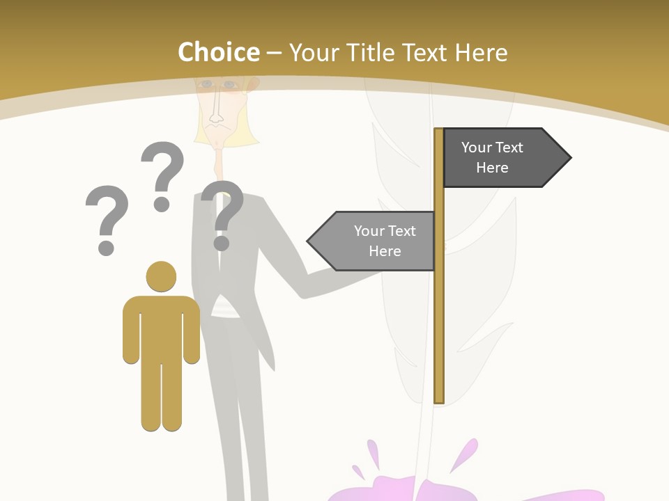 A Man In A Suit Holding A Feather Powerpoint Presentation PowerPoint Template