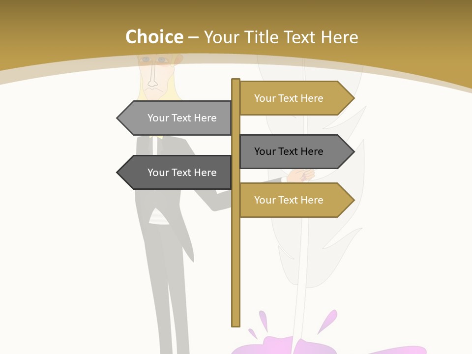 A Man In A Suit Holding A Feather Powerpoint Presentation PowerPoint Template