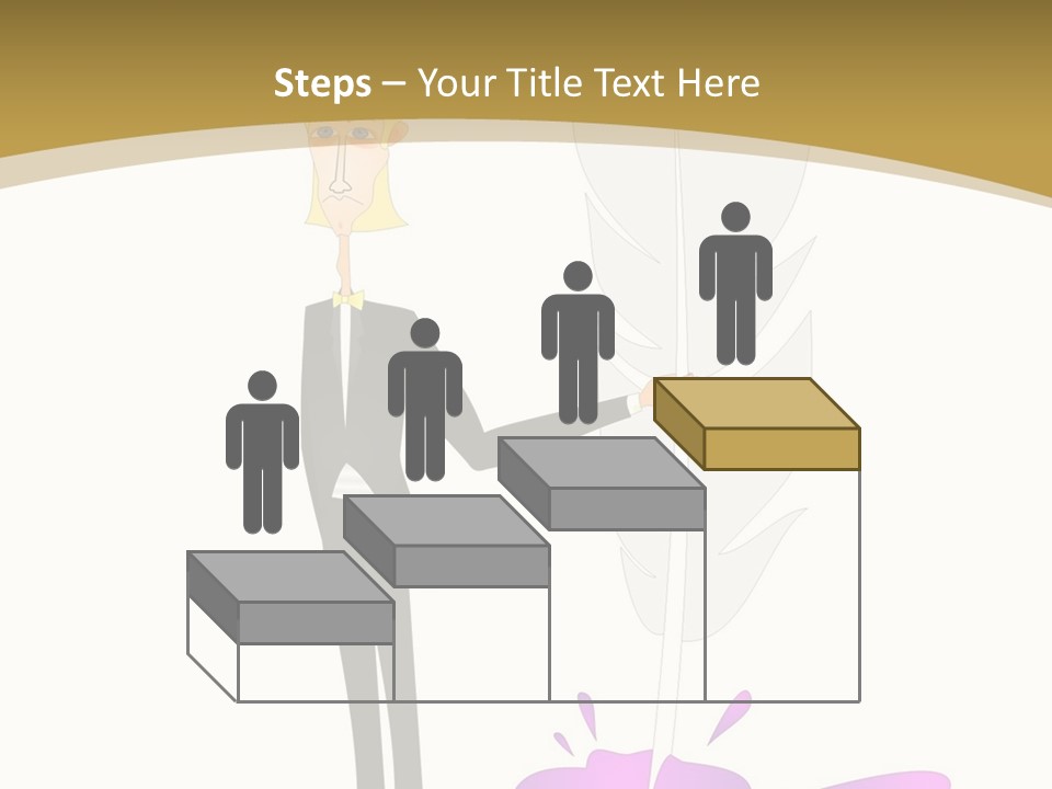 A Man In A Suit Holding A Feather Powerpoint Presentation PowerPoint Template