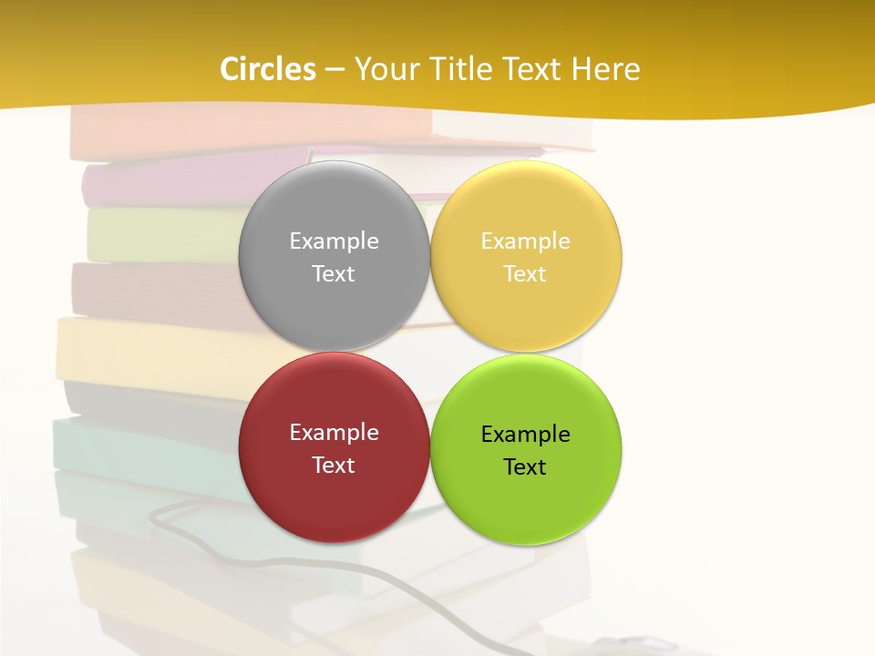 A Computer Mouse Sitting On Top Of A Pile Of Books PowerPoint Template