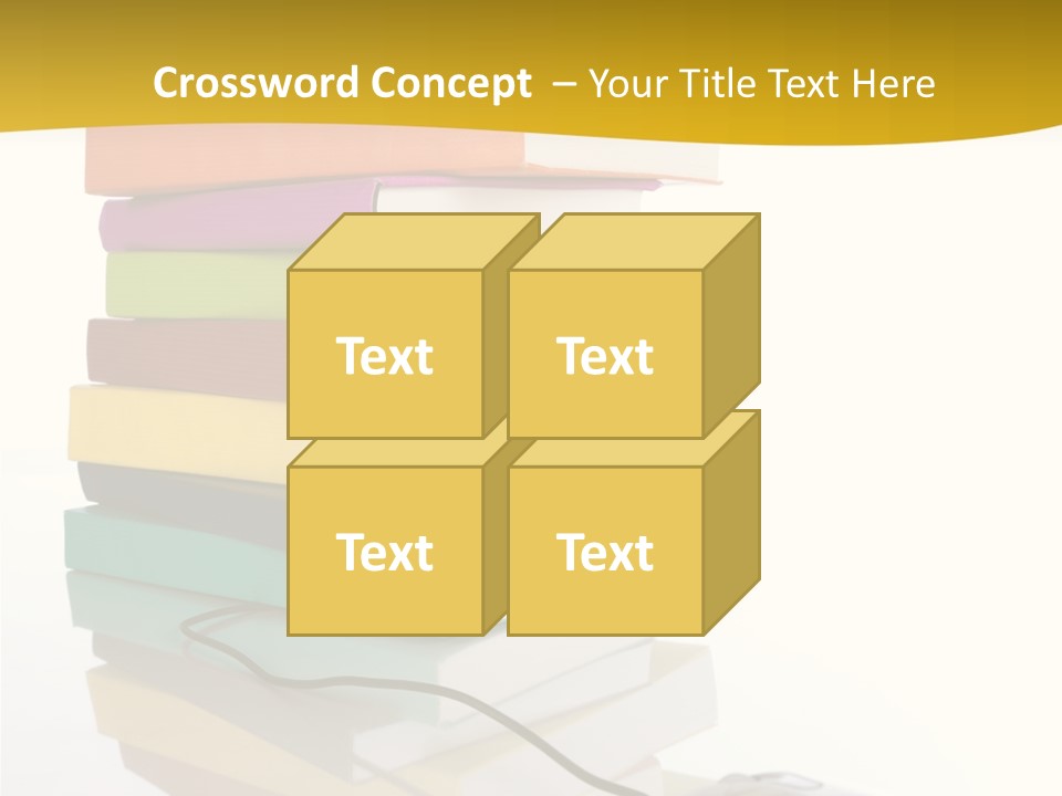 A Computer Mouse Sitting On Top Of A Pile Of Books PowerPoint Template