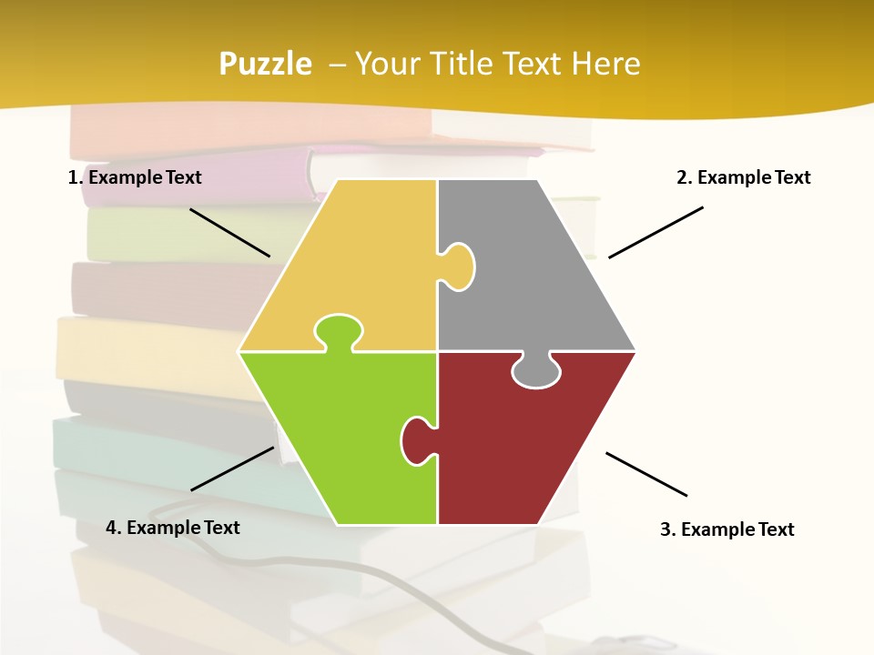 A Computer Mouse Sitting On Top Of A Pile Of Books PowerPoint Template
