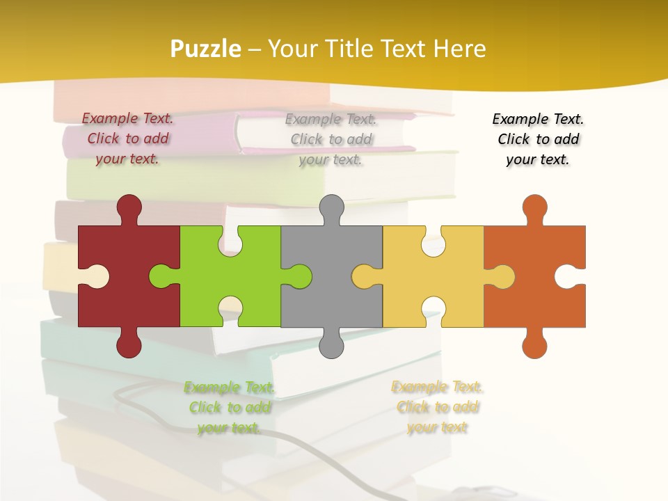 A Computer Mouse Sitting On Top Of A Pile Of Books PowerPoint Template