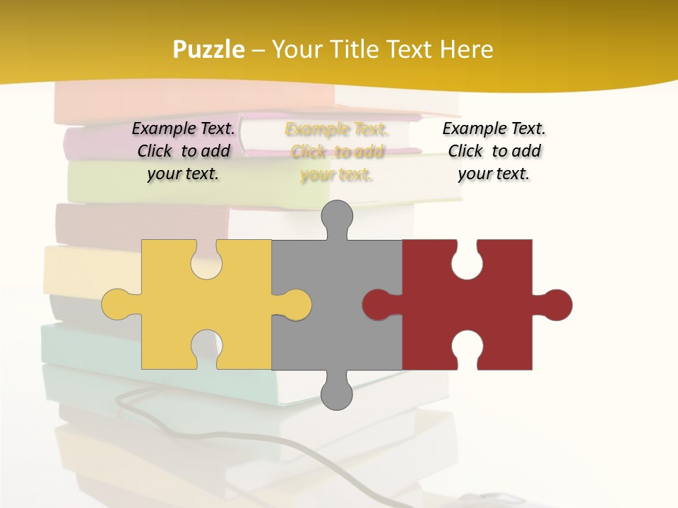 A Computer Mouse Sitting On Top Of A Pile Of Books PowerPoint Template