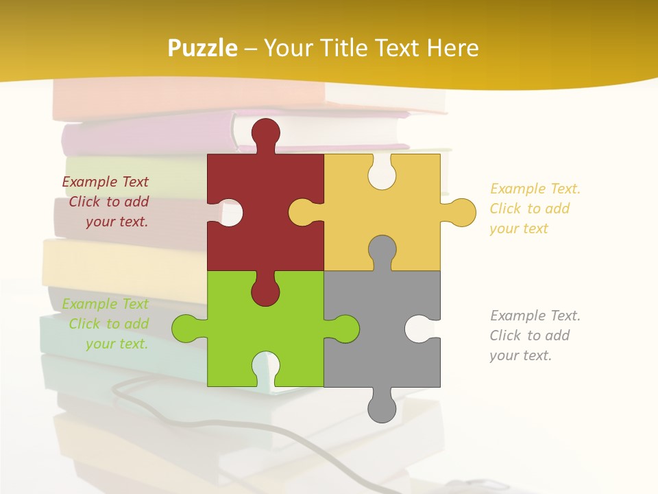 A Computer Mouse Sitting On Top Of A Pile Of Books PowerPoint Template