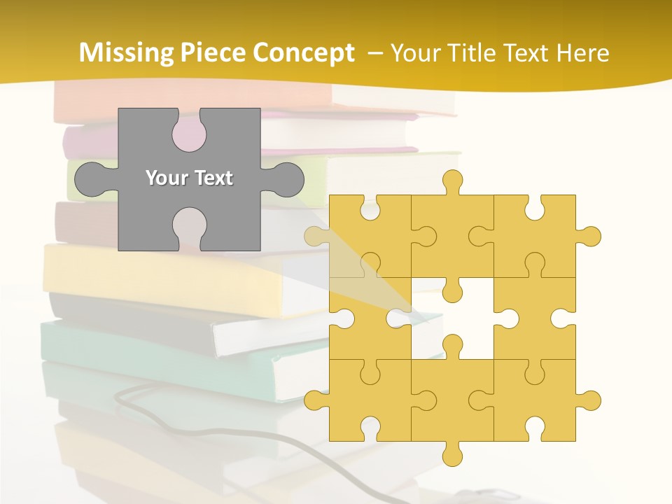 A Computer Mouse Sitting On Top Of A Pile Of Books PowerPoint Template