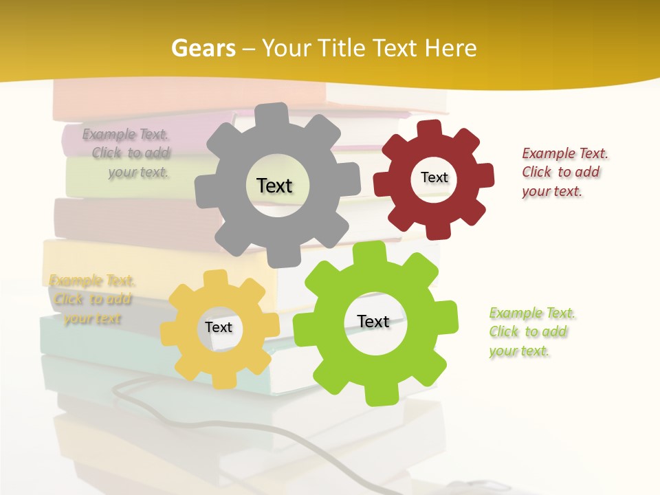 A Computer Mouse Sitting On Top Of A Pile Of Books PowerPoint Template