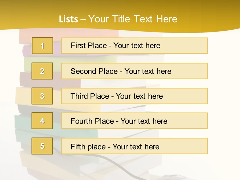 A Computer Mouse Sitting On Top Of A Pile Of Books PowerPoint Template