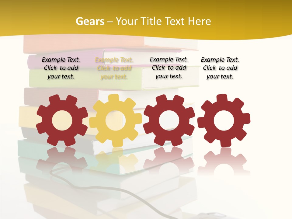 A Computer Mouse Sitting On Top Of A Pile Of Books PowerPoint Template