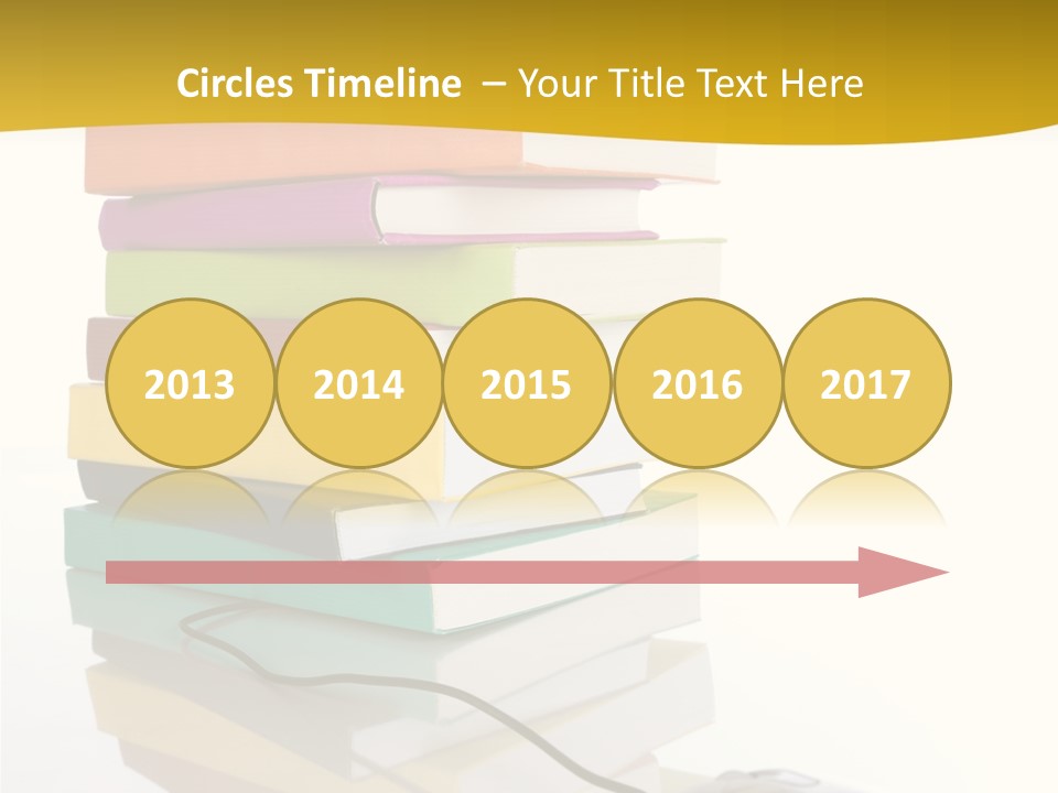 A Computer Mouse Sitting On Top Of A Pile Of Books PowerPoint Template