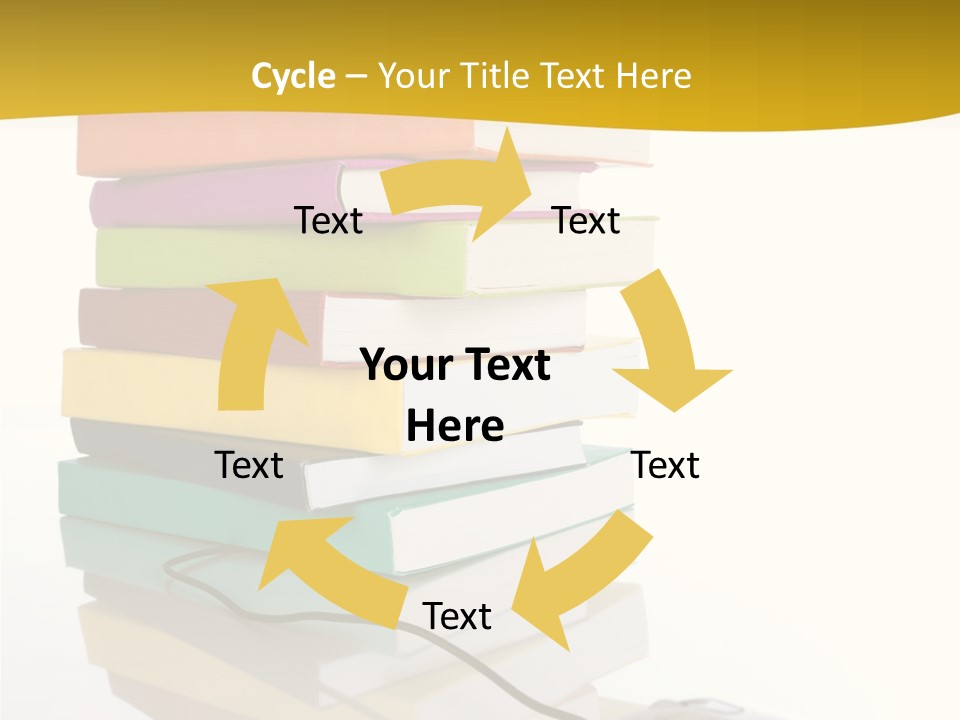 A Computer Mouse Sitting On Top Of A Pile Of Books PowerPoint Template