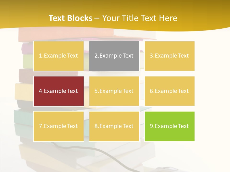 A Computer Mouse Sitting On Top Of A Pile Of Books PowerPoint Template