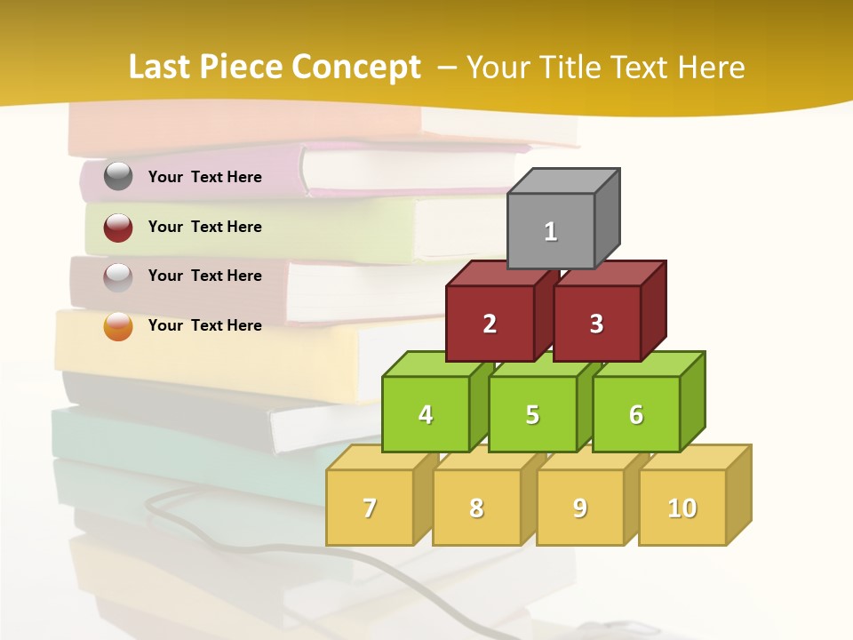 A Computer Mouse Sitting On Top Of A Pile Of Books PowerPoint Template