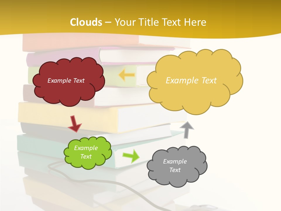A Computer Mouse Sitting On Top Of A Pile Of Books PowerPoint Template