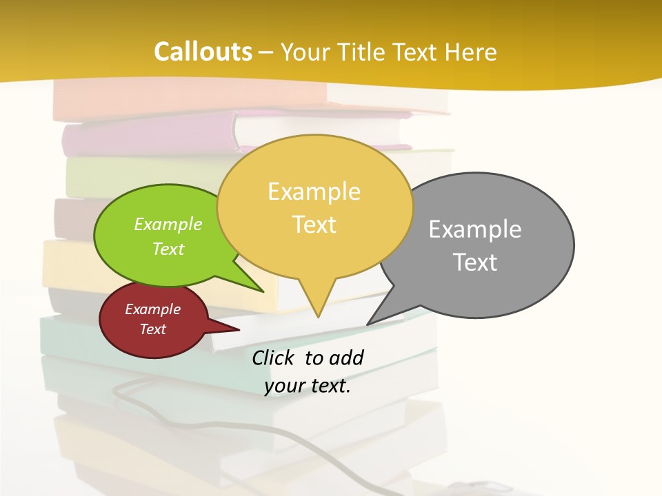 A Computer Mouse Sitting On Top Of A Pile Of Books PowerPoint Template