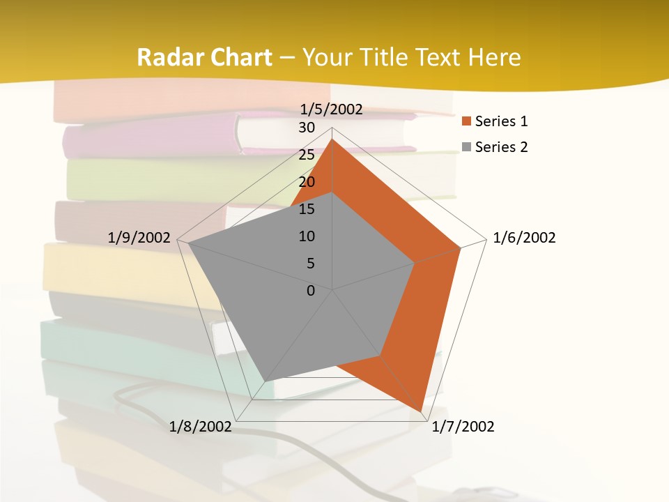 A Computer Mouse Sitting On Top Of A Pile Of Books PowerPoint Template