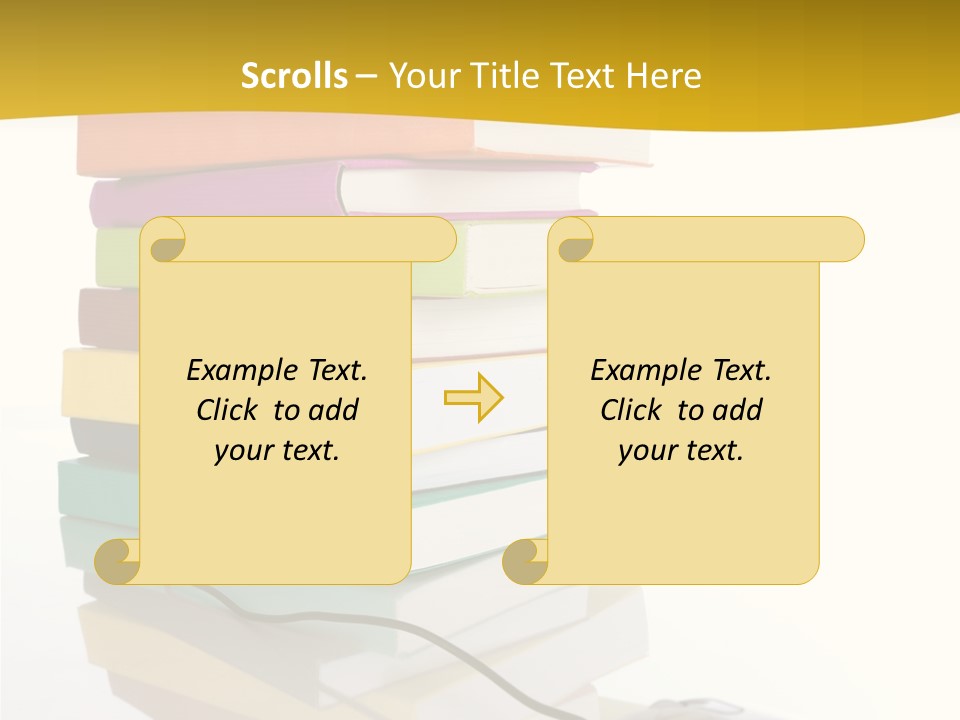 A Computer Mouse Sitting On Top Of A Pile Of Books PowerPoint Template